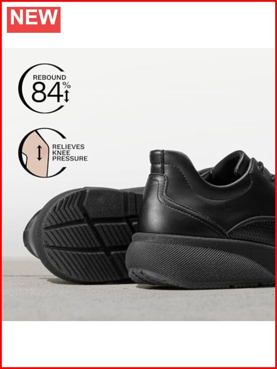 Men\'s Casual Oxford Sneakers, Faux Leather Lace-Up Walking Shoes with Cushioned main image 5